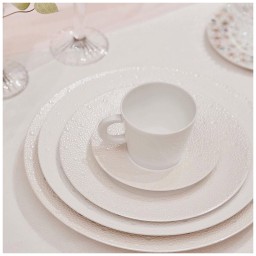 Bernardaud, Ecume Perle, Set of 2 tea cups & saucers