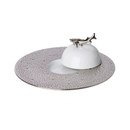 Bernardaud, Ecume Platinum, Caviar set