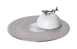 Bernardaud, Ecume Platinum, Caviar set