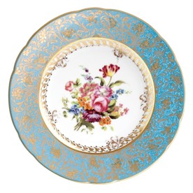 Bernardaud, Eden turquoise, Salad plate with flowers