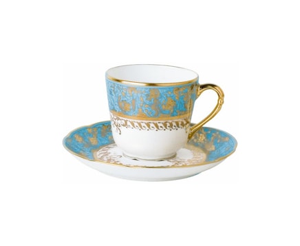Bernardaud, Eden turquoise, Espresso cup and saucer