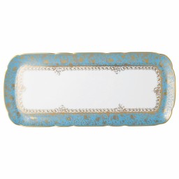 Bernardaud, Eden turquoise, Rectangular cake platter