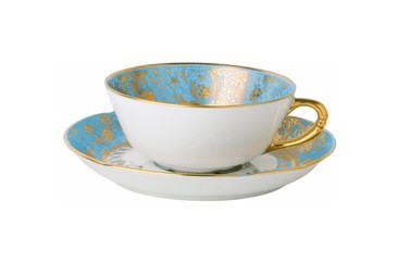 Bernardaud, Eden turquoise, Tea cup and saucer