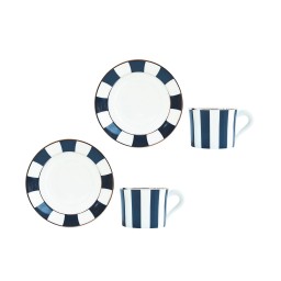 Bernardaud, Galerie Royale Night Blue, Set of 2 tea cups and saucers