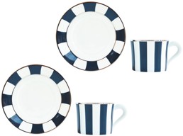 Bernardaud, Galerie Royale Night Blue, Set of 2 tea cups and saucers