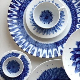 Bernardaud, In bloom, Set of 2 tea cups and saucers