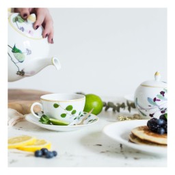 Bernardaud, Jardin Indien, Set of 2 coffee cups and saucers