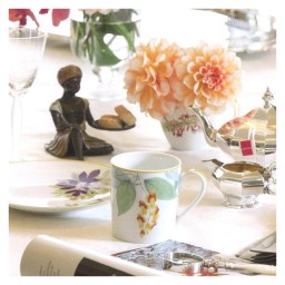 Bernardaud, Jardin Indien, Set of 2 coffee cups and saucers