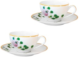 Bernardaud, Jardin Indien, Set of 2 tea cups and saucers