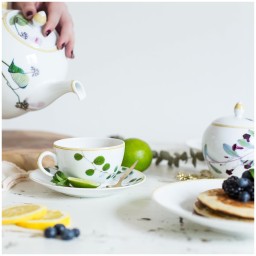 Bernardaud, Jardin Indien, Gift box set of 2 breakfast cups and saucers