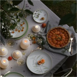 Bernardaud, Jardin Indien, Set of 2 tea cups and saucers