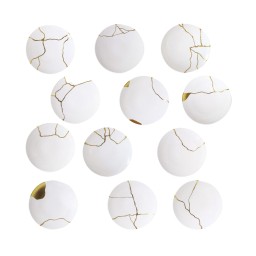 Bernardaud, Kintsugi, Set of 12 dinner plates