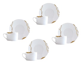 Bernardaud, Kintsugi, Set of 4 tea cups and saucers