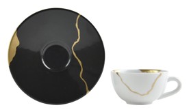 Bernardaud, Kintsugi, Charbon espresso cup and saucer