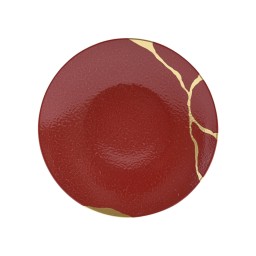 Bernardaud, Kintsugi, Rouge Empereur salad plate