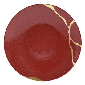 Bernardaud, Kintsugi, Rouge Empereur salad plate