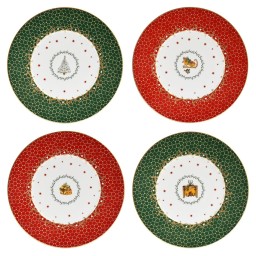 Bernardaud, Noël, Set of 4 dessert plates