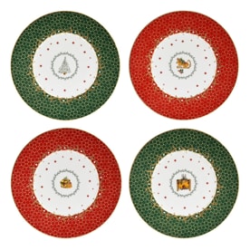 Bernardaud, Noël, Set of 4 dessert plates