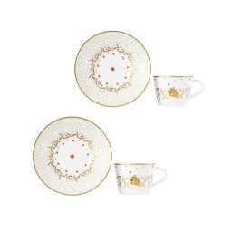 Bernardaud, Noël, Set of 2 coffee cups and saucers