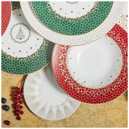 Bernardaud, Noël, Set of 4 dessert plates