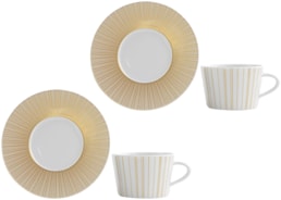 Bernardaud, Sol, Set of 2 tea cups and saucers