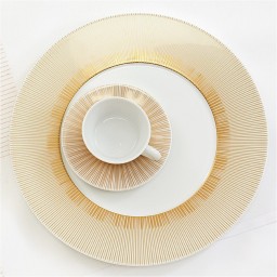 Bernardaud, Sol, Set of 2 tea cups and saucers
