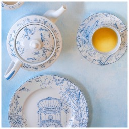 Bernardaud, Tout Paris, Set of 4 coffee cups and saucers