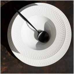 Bernardaud, Twist White, Rim soup plate