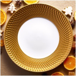 Bernardaud, Twist Gold, Rim soup plate