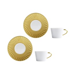 Bernardaud, Twist Gold, Set of 2 coffee cups and saucers