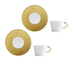 Bernardaud, Twist Gold, Set of 2 coffee cups and saucers