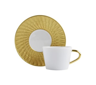 Bernardaud, Twist Gold, Tea cup and saucer