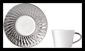 Bernardaud, Twist Platinum, Expresso cup and saucer