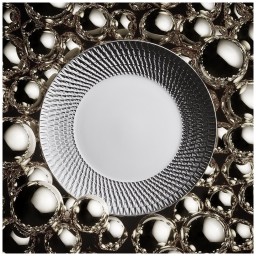 Bernardaud, Twist Platinum, Set of 4 coffee cups and saucers