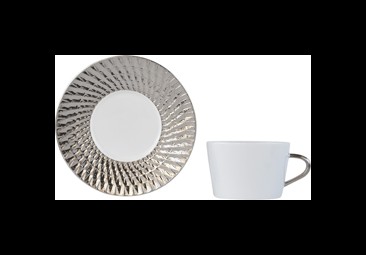 Bernardaud, Twist Platinum, Tea cup and saucer