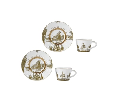 Bernardaud, Versailles Enchanté, Set of 2 coffee cups and saucers