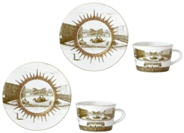 Bernardaud, Versailles Enchanté, Set of 2 tea cups and saucers