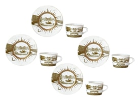Bernardaud, Versailles Enchanté, Set of 4 tea cups and saucers