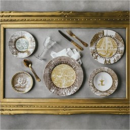 Bernardaud, Versailles Enchanté, Set of 2 tea cups and saucers
