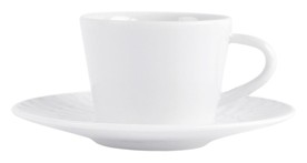 Bernardaud, Twist White, Expresso cup and saucer