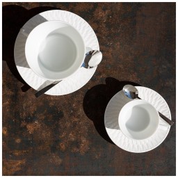 Bernardaud, Twist White, Expresso cup and saucer