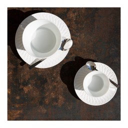 Bernardaud, Twist White, Tea cup and saucer