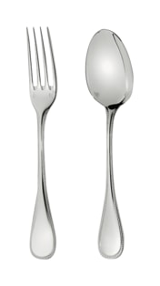 Christofle, Perles cutlery, silver plated, Flatware set for children (2 pieces)