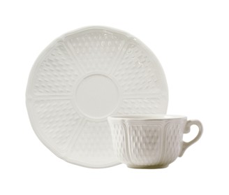 Gien, Pont aux Choux White, Breakfast cups and saucers, set of 2