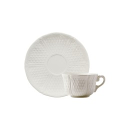 Gien, Pont aux Choux White, Tea cups and saucers, set of 2