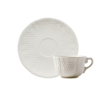 Gien, Pont aux Choux White, Tea cups and saucers, set of 2