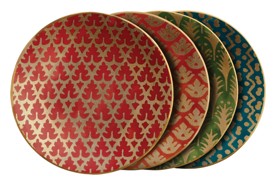 L'Objet, Fortuny, Set of 4 assorted canape plates