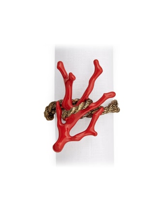 L'Objet, Coral, Coral napkin rings, set of 4