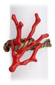 L'Objet, Coral, Coral napkin rings, set of 4