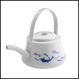 Hering Berlin, Ocean, Cylindrical teapot with handle